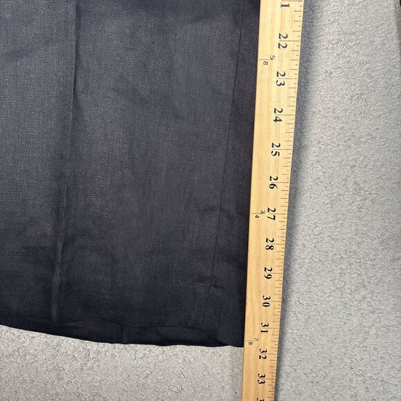 Lauren Ralph Lauren Women Size 12 100% Linen Dress Pants Navy Blue Pleated Front - Picture 6 of 10